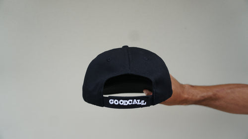 Back view of the black Discovery hat with adjustable GOODCALL backstrap